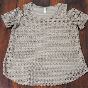 Lace cold shoulder top